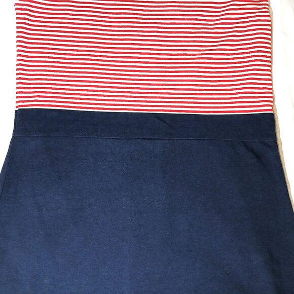 LL Bean Sleeveless Pullover Ladies Dress Red Stripe Navy Blue Stretch Size S - Picture 6 of 10